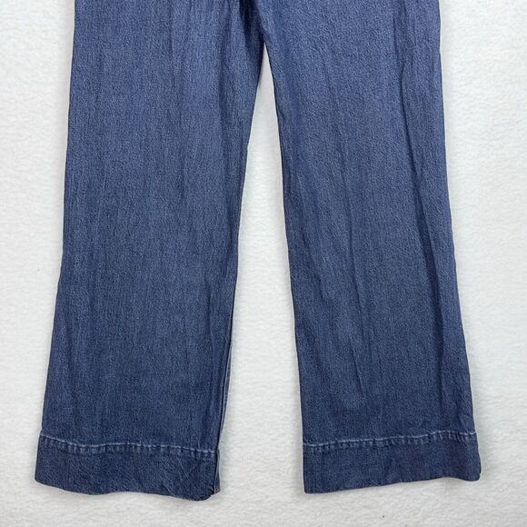 J. Crew Wide Leg Trouser Jeans Womens Sz 29 Dark Blue Denim High Rise Stretch - Picture 14 of 16